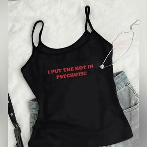 Black and Red Graphic Women's Tank Top